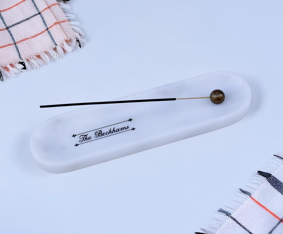 ARTEMIA Signum Personalized Marble Incense Holder – Handcrafted Custom Wedding Gift | Ege Home Decor