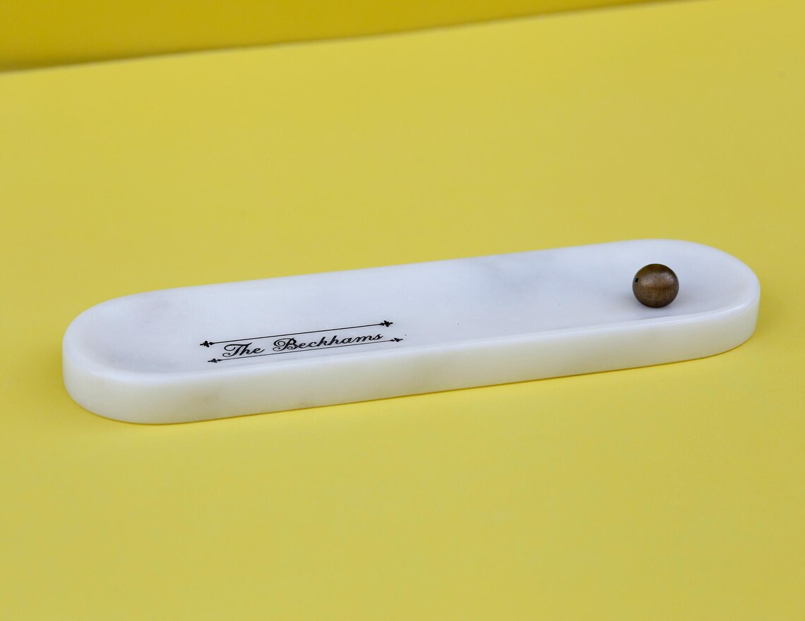 ARTEMIA Signum Personalized Marble Incense Holder – Handcrafted Custom Wedding Gift | Ege Home Decor