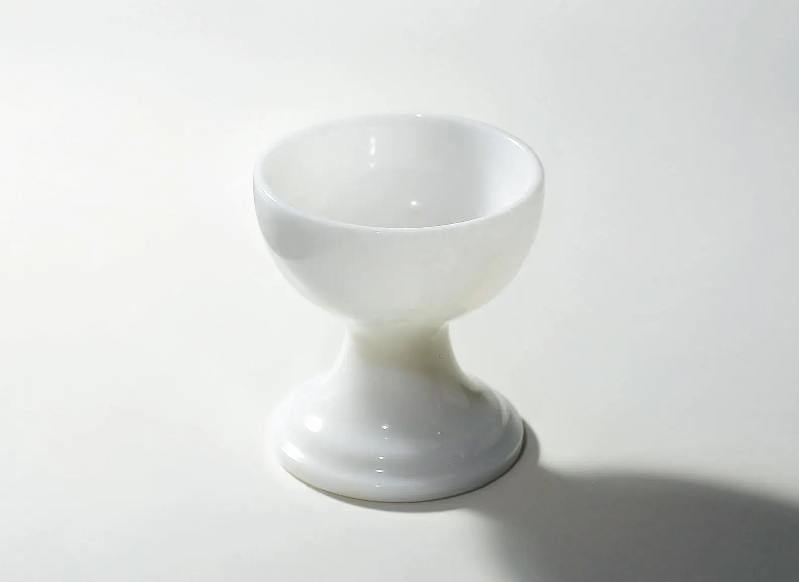 AURA Handcrafted White Marble Dessert Bowl – Pedestal Ice Cream Cup (3.9″) | Ege Home Decor