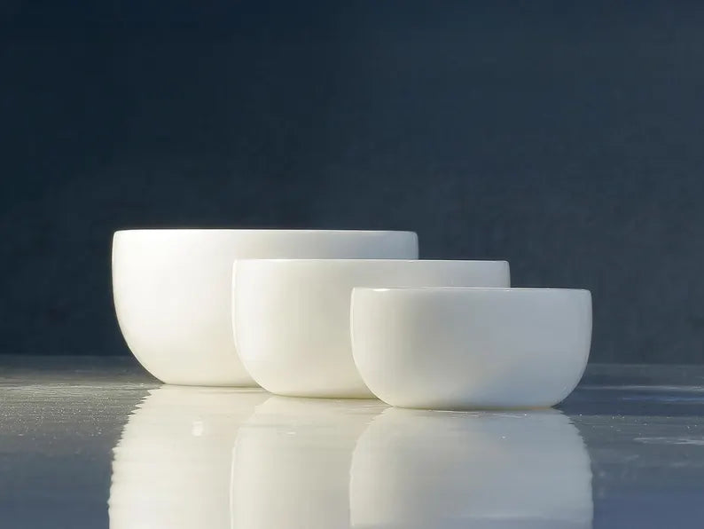 AURELIS White Marble 3-Piece Nesting Snack Bowl Set | Ege Home Decor