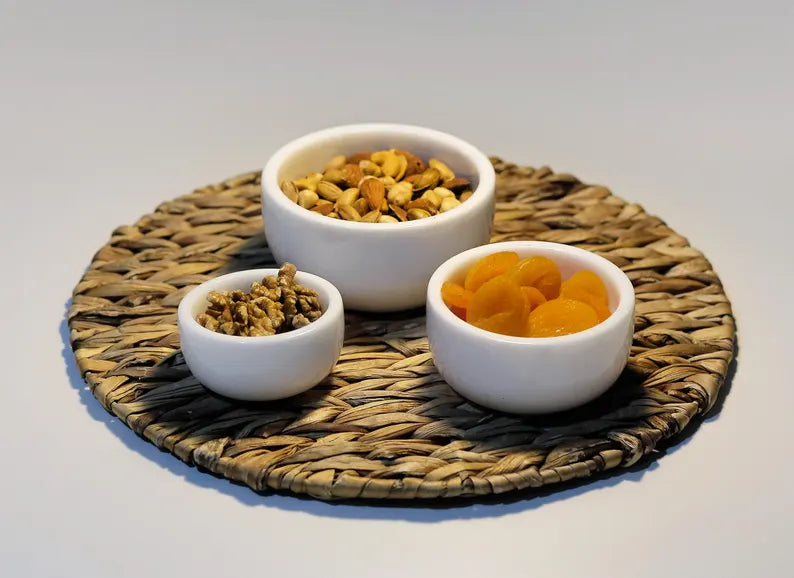 AURELIS White Marble 3-Piece Nesting Snack Bowl Set | Ege Home Decor