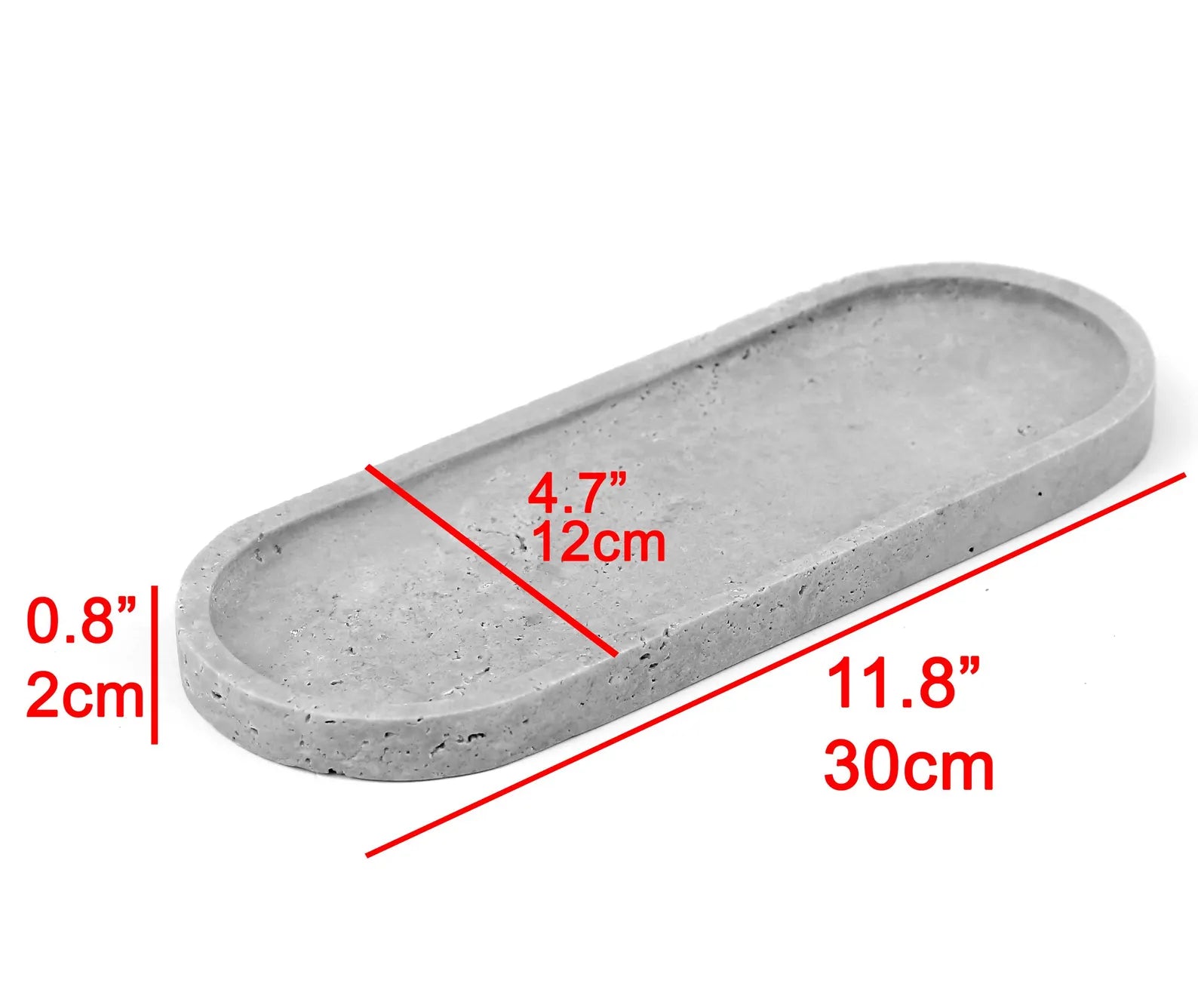 BOSCA Beige Travertine Tray – 11.8″ Natural Stone Kitchen Organizer & Bathroom Tray | Ege Home Decor