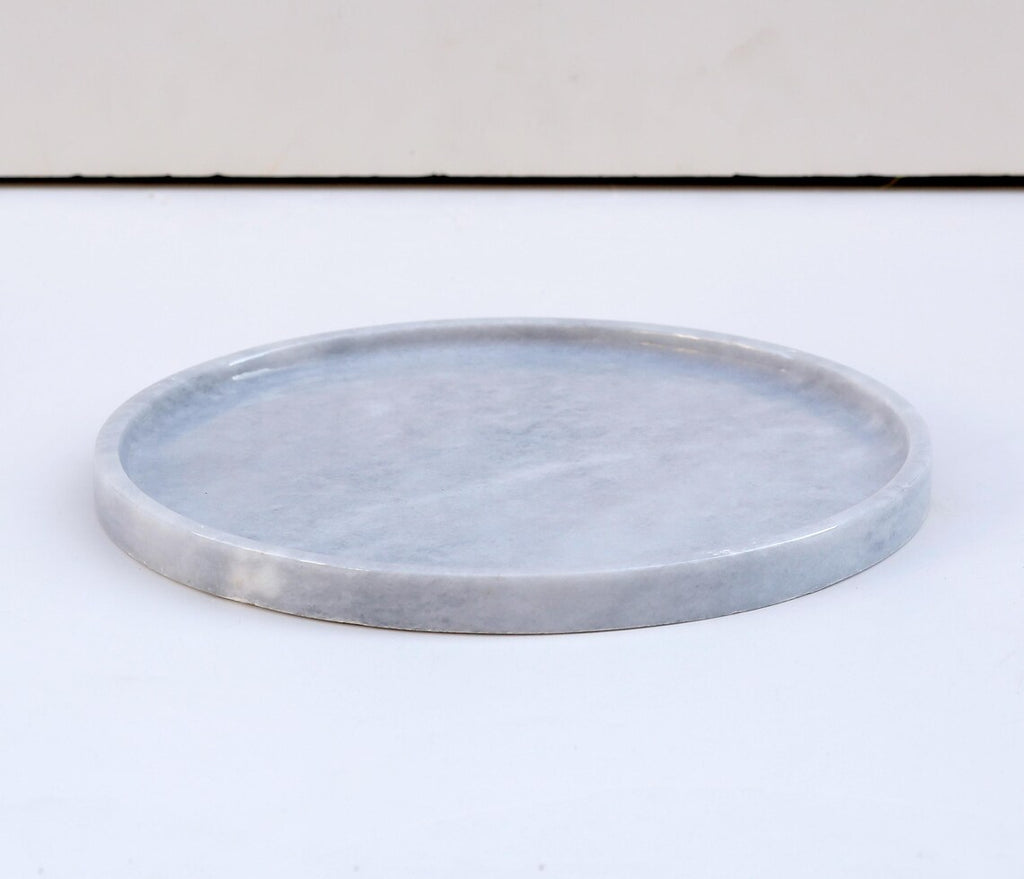 CONCORDIA Grey Marble Tray 10.6″ – Decorative Round Tray for Bathroom, Kitchen & Living Room | Ege Home Decor