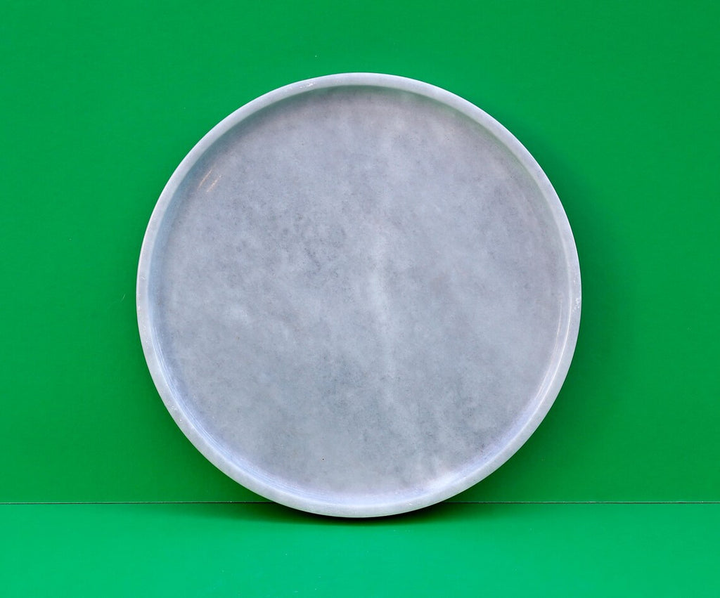 CONCORDIA Grey Marble Tray 10.6″ – Decorative Round Tray for Bathroom, Kitchen & Living Room | Ege Home Decor