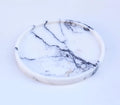 CONCORDIA Veined White Marble Round Tray 10.6″ – Decorative Tray for Bathroom, Kitchen & Living Room | Ege Home Decor