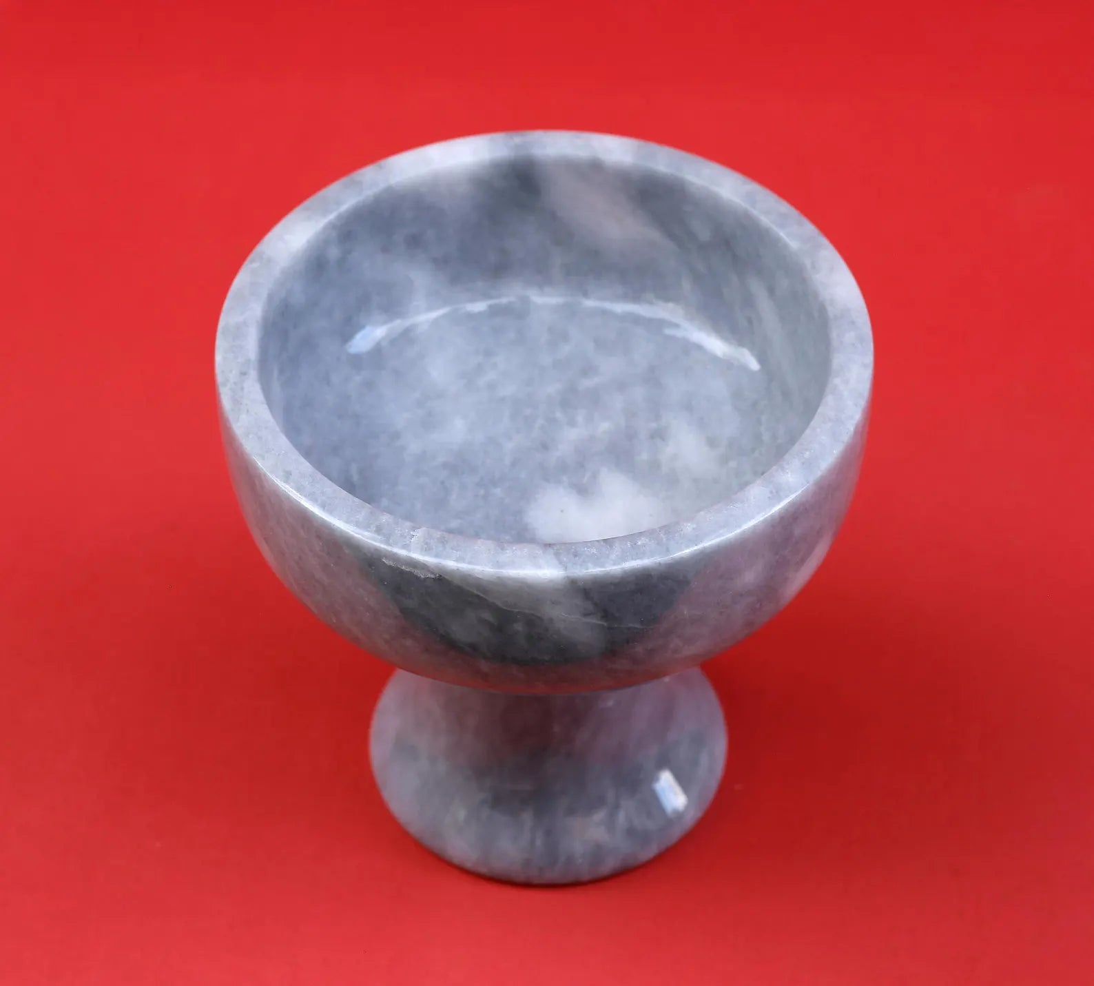 COSMIA Handmade Gray Marble Pedestal Bowl – Luxury Compote Dish | Ege Home Decor
