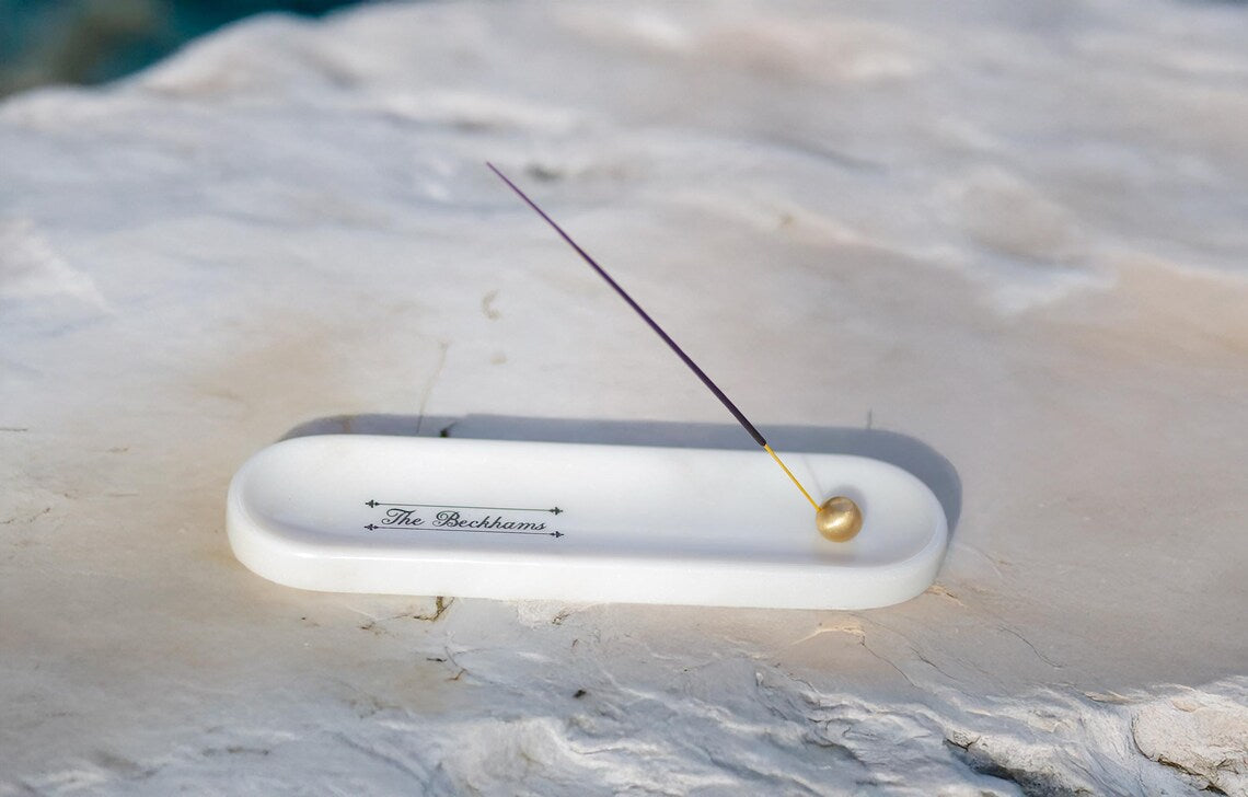 ARTEMIA Signum Personalized Marble Incense Holder – Handcrafted Custom Wedding Gift | Ege Home Decor