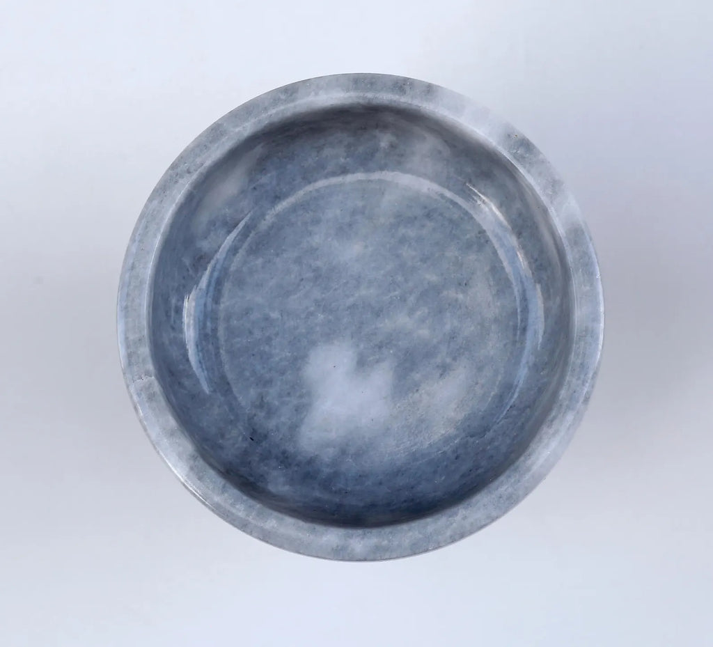 COSMIA Handmade Gray Marble Pedestal Bowl – Luxury Compote Dish | Ege Home Decor