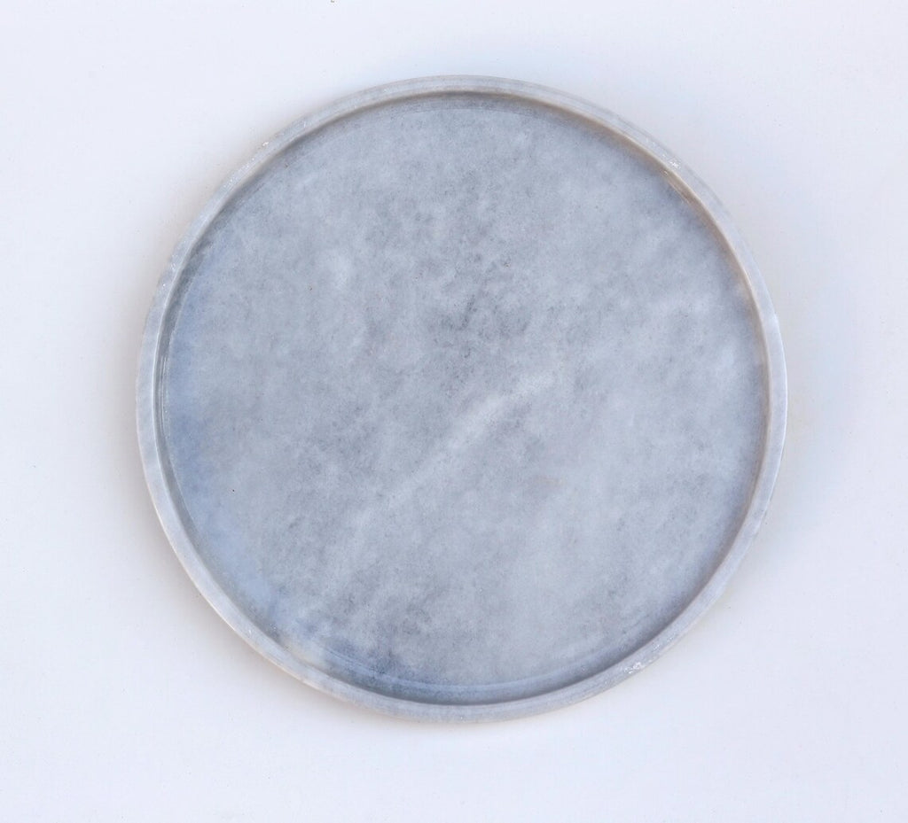 CONCORDIA Grey Marble Tray 10.6″ – Decorative Round Tray for Bathroom, Kitchen & Living Room | Ege Home Decor