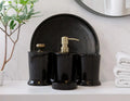 CHARIS Handmade Black Marble Bathroom Accessories Set with Tray – Stainless Steel Pump | Ege Home Decor