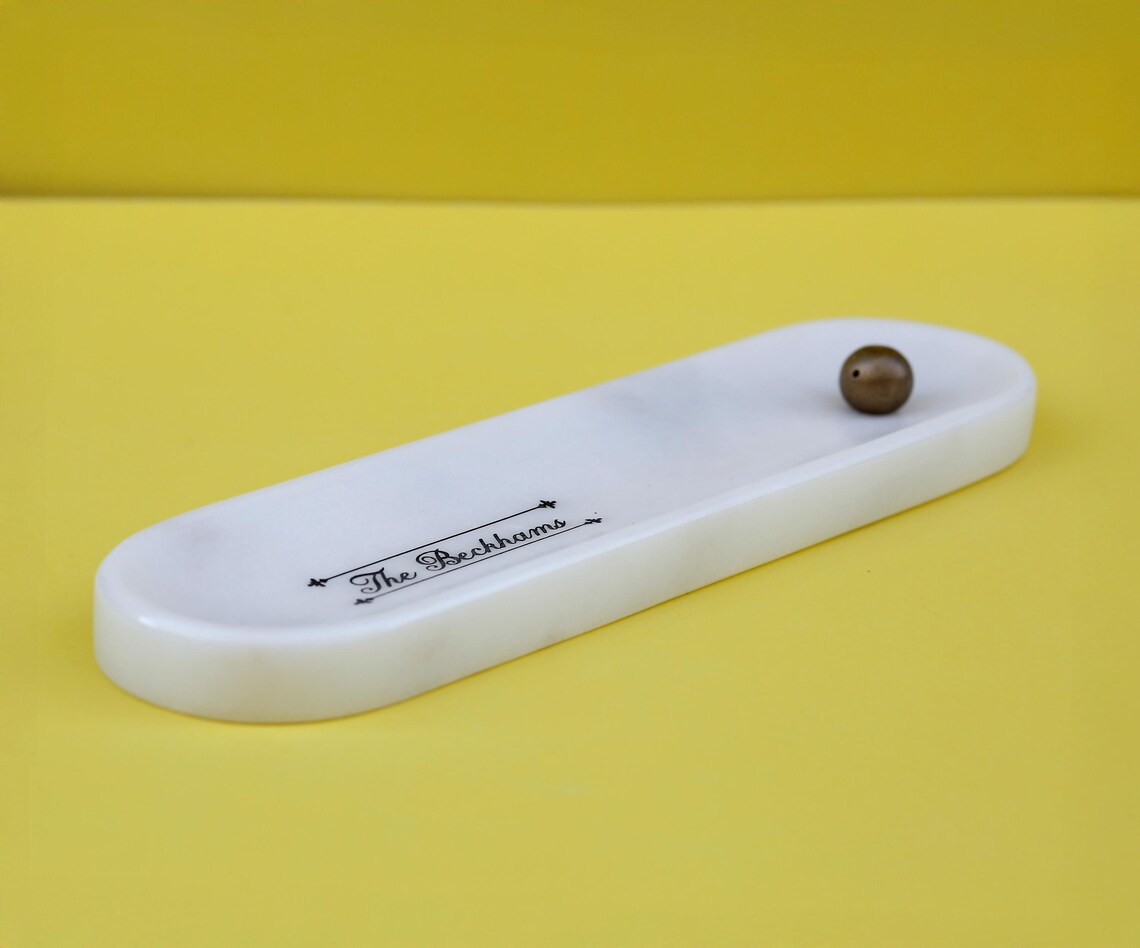 ARTEMIA Signum Personalized Marble Incense Holder – Handcrafted Custom Wedding Gift | Ege Home Decor