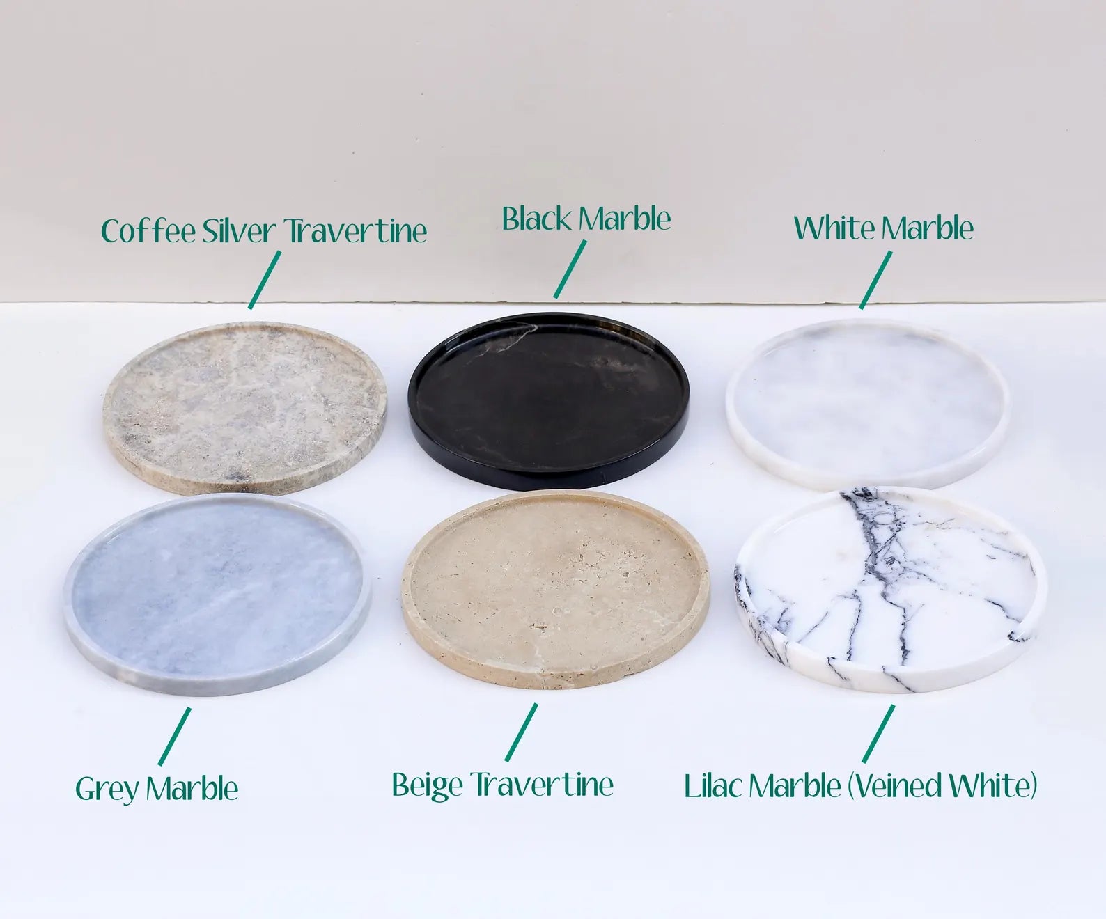 Armonia - Black Marble Tray : 10.6" (27cm) Decorative Round Tray for Bathroom Kitchen & Living Room