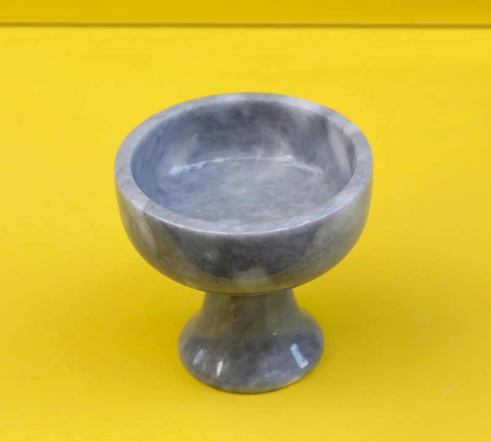 COSMIA Handmade Gray Marble Pedestal Bowl – Luxury Compote Dish | Ege Home Decor