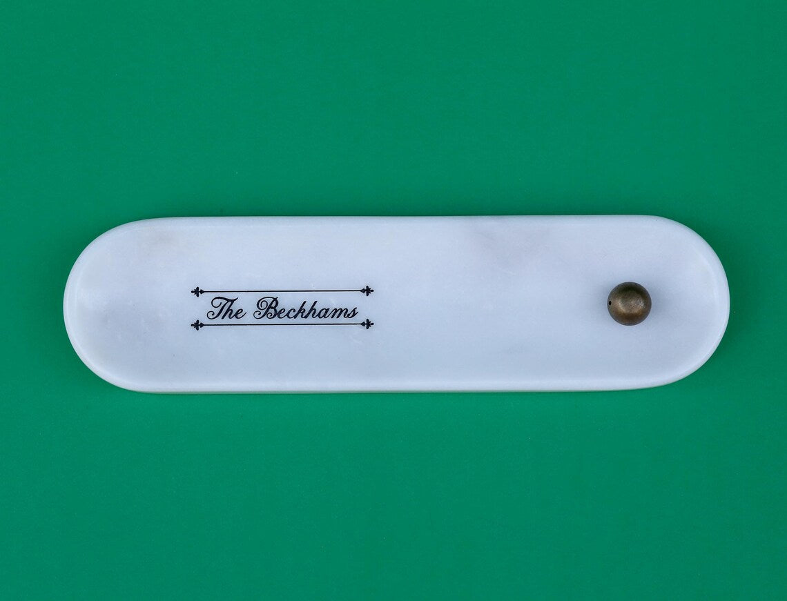 ARTEMIA Signum Personalized Marble Incense Holder – Handcrafted Custom Wedding Gift | Ege Home Decor