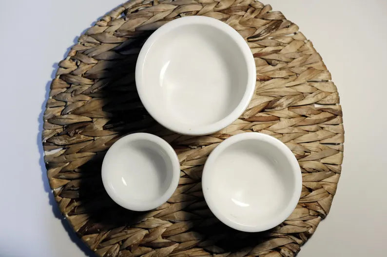 AURELIS White Marble 3-Piece Nesting Snack Bowl Set | Ege Home Decor